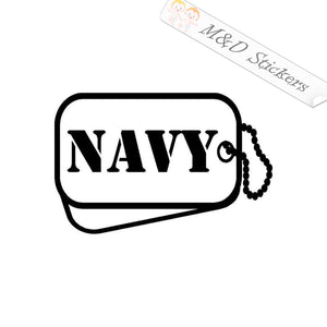 US Navy Dog Tag (4.5" - 30") Vinyl Decal in Different colors & size for Cars/Bikes/Windows