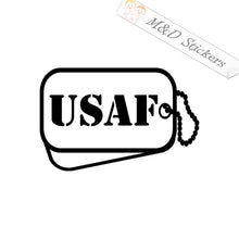 US Air Force USAF Dog Tag (4.5" - 30") Vinyl Decal in Different colors & size for Cars/Bikes/Windows