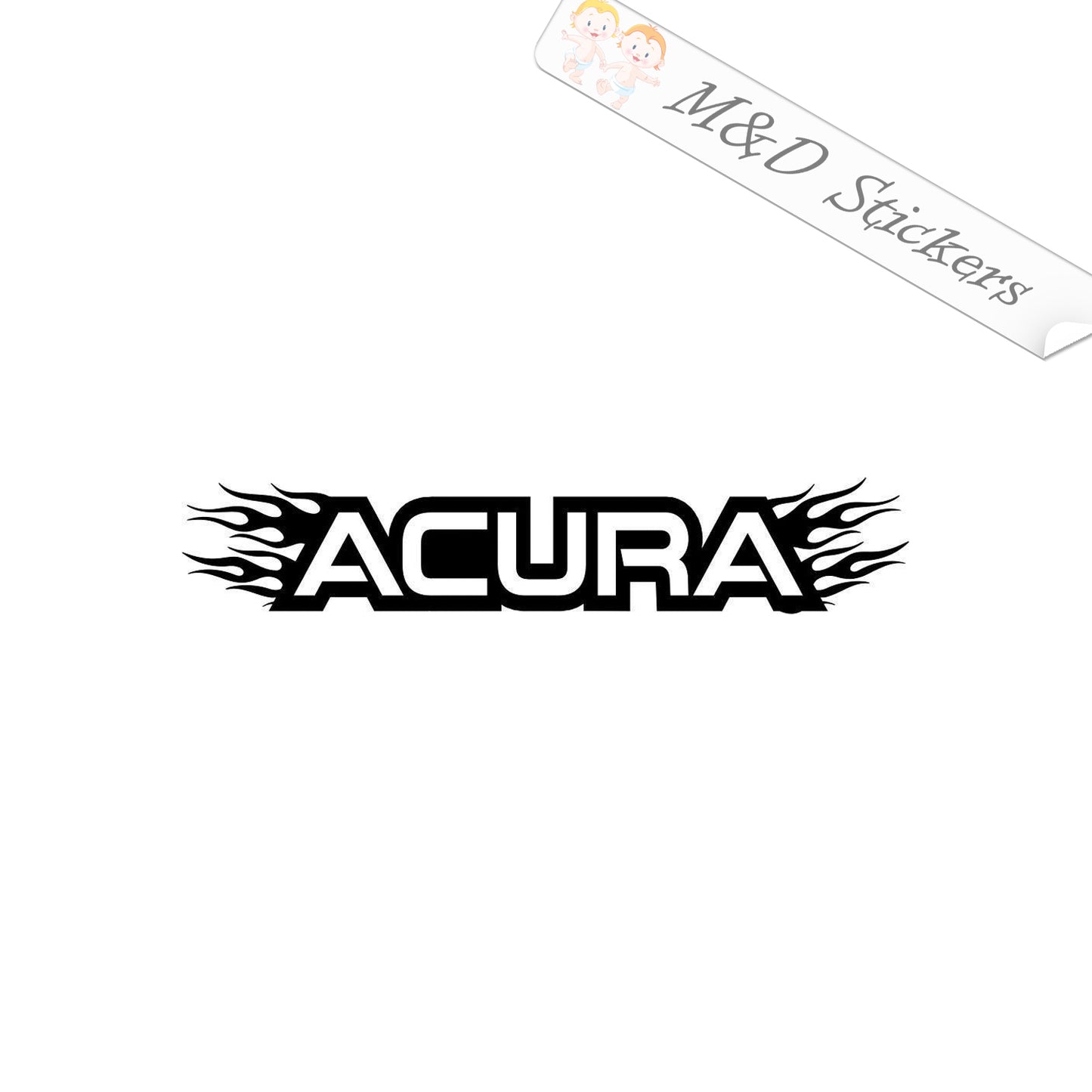 Acura Flame Logo (4.5" - 30") Vinyl Decal in Different colors & size for Cars/Bikes/Windows