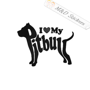 I Love my Pitbull Dog (4.5" - 30") Vinyl Decal in Different colors & size for Cars/Bikes/Windows