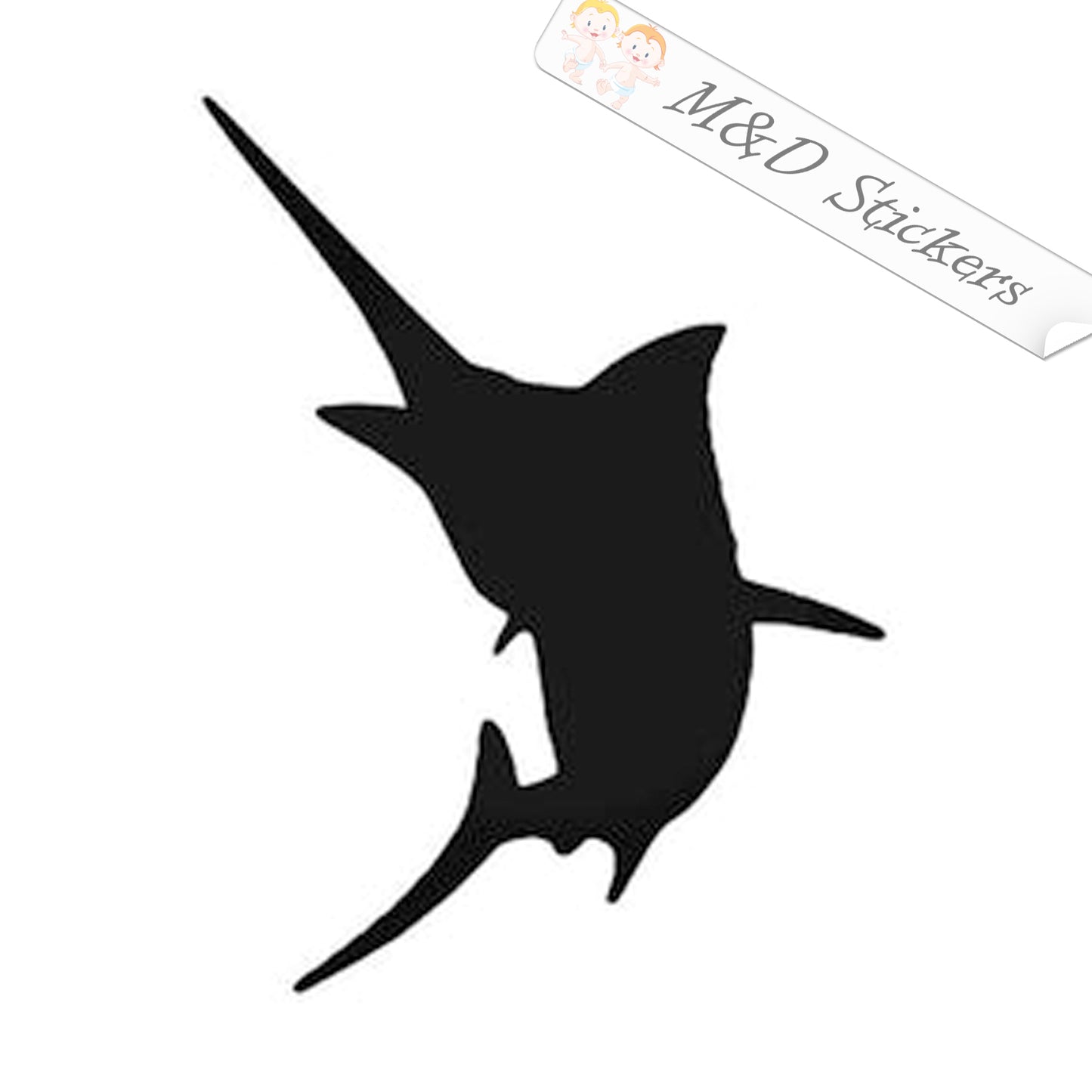 Marlin (4.5" - 30") Vinyl Decal in Different colors & size for Cars/Bikes/Windows