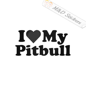 I Love my Pitbull Dog (4.5" - 30") Vinyl Decal in Different colors & size for Cars/Bikes/Windows