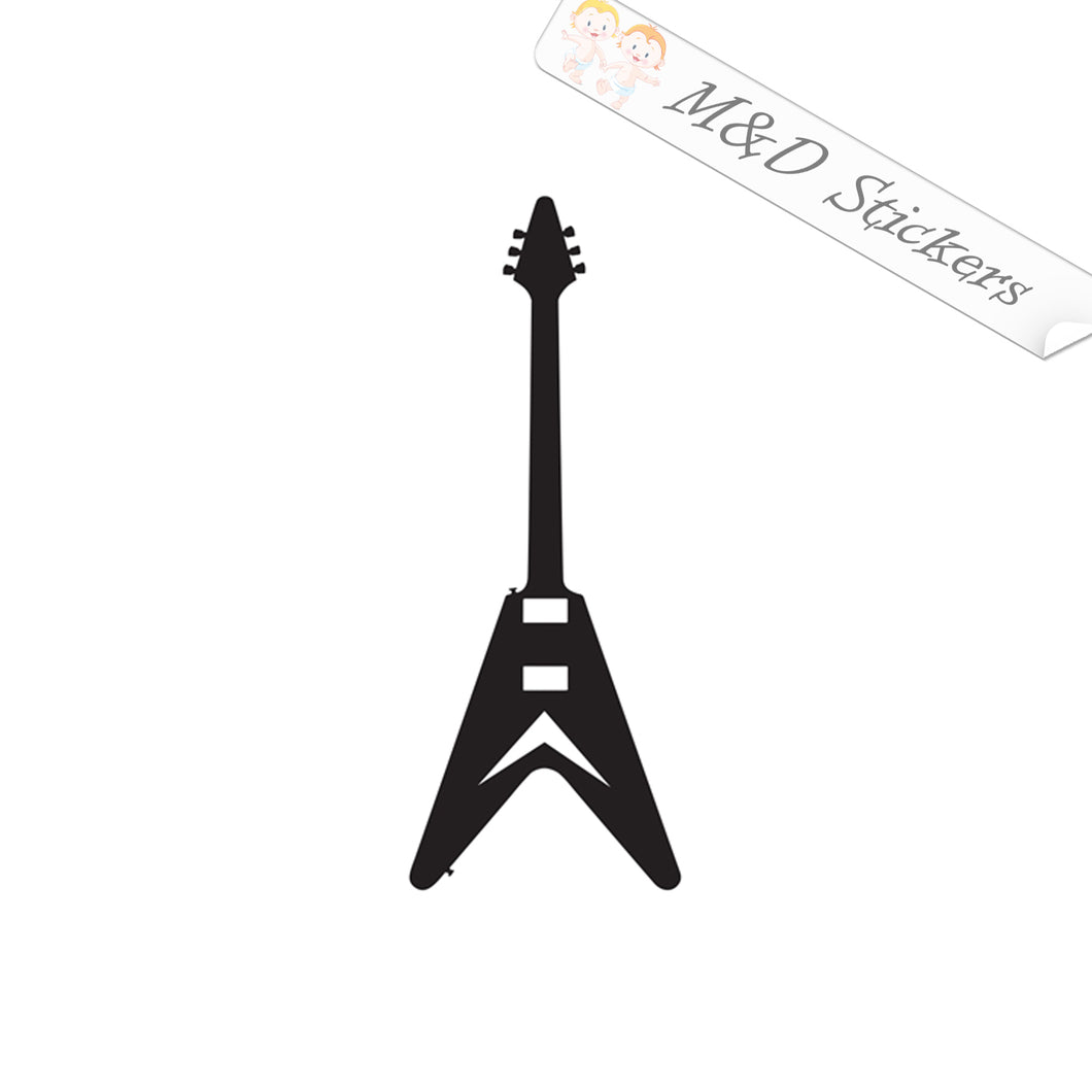 2x Flying V Guitar Vinyl Decal Sticker Different colors & size for Cars/Bikes/Windows