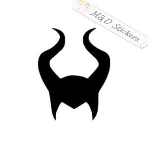 Maleficent Helmet with Horns (4.5" - 30") Vinyl Decal in Different colors & size for Cars/Bikes/Windows