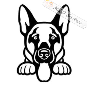 Peaking German Shepherd Dog (4.5" - 30") Vinyl Decal in Different colors & size for Cars/Bikes/Windows