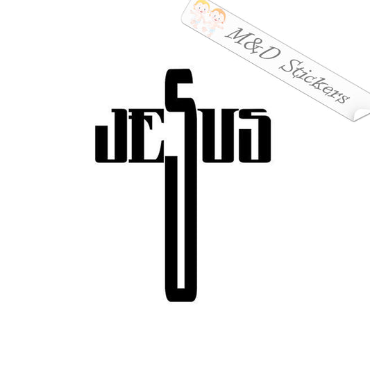 2x Jesus Cross Vinyl Decal Sticker Different colors & size for Cars/Bikes/Windows