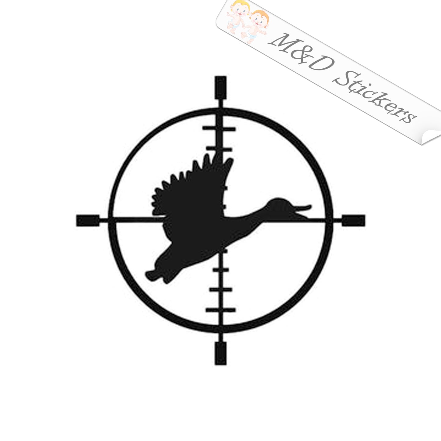 Hunting Crosshair Duck (4.5" - 30") Vinyl Decal in Different colors & size for Cars/Bikes/Windows