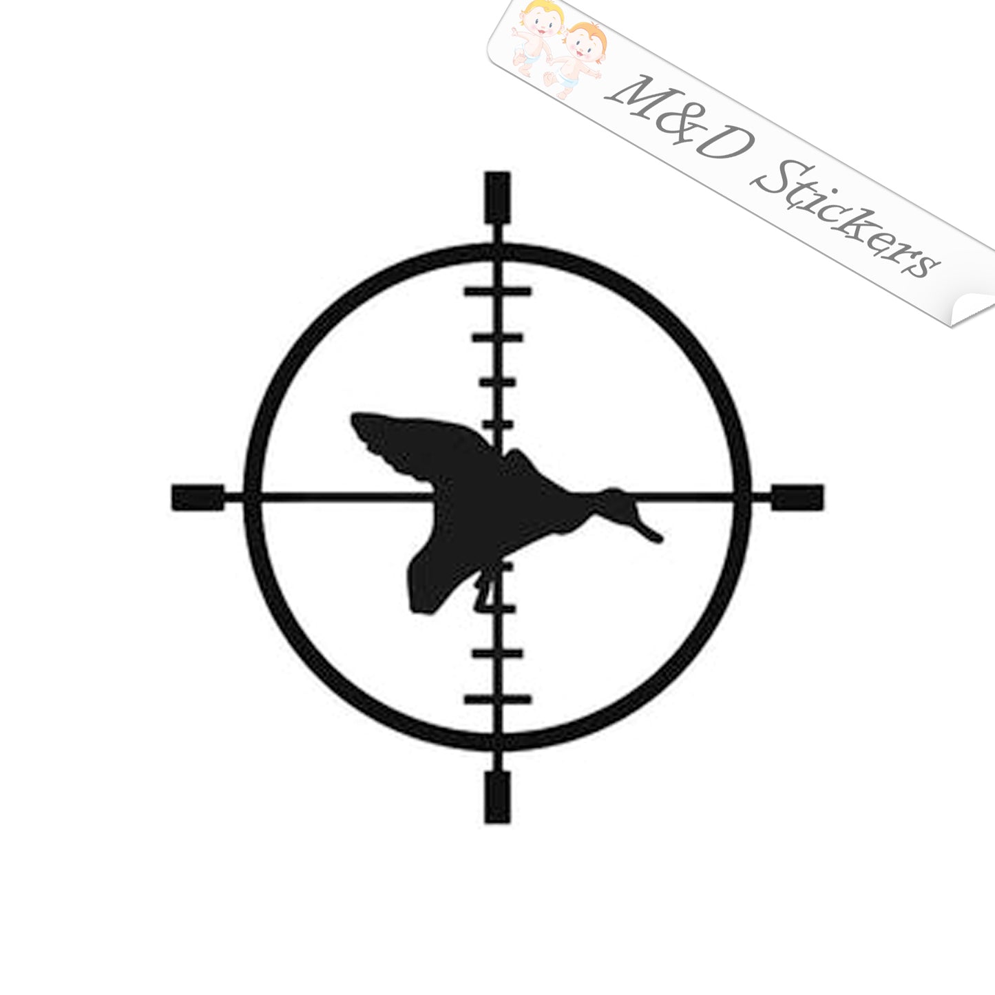 Hunting Crosshair Duck (4.5" - 30") Vinyl Decal in Different colors & size for Cars/Bikes/Windows