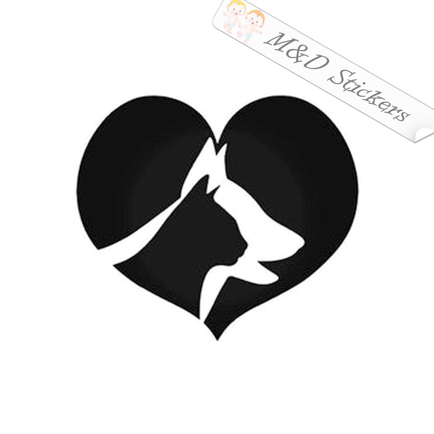Love cats and dogs (4.5" - 30") Vinyl Decal in Different colors & size for Cars/Bikes/Windows