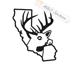 California State Shape Deer (4.5" - 30") Vinyl Decal in Different colors & size for Cars/Bikes/Windows