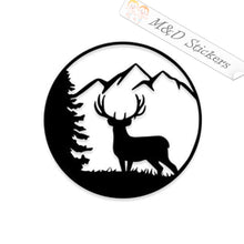 Deer in a forest circled (4.5" - 30") Vinyl Decal in Different colors & size for Cars/Bikes/Windows