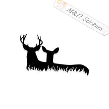 Deer and Doe hunting (4.5" - 30") Vinyl Decal in Different colors & size for Cars/Bikes/Windows