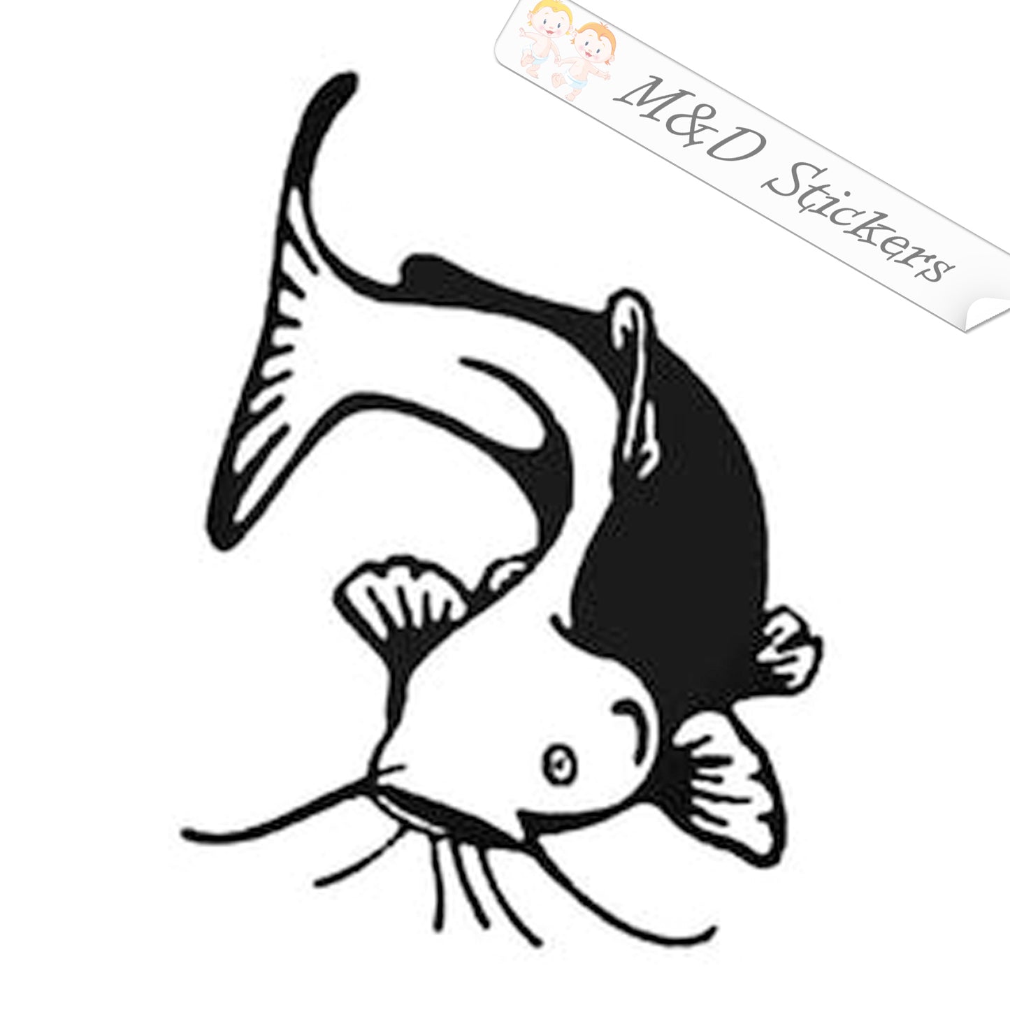 Catfish (4.5" - 30") Vinyl Decal in Different colors & size for Cars/Bikes/Windows