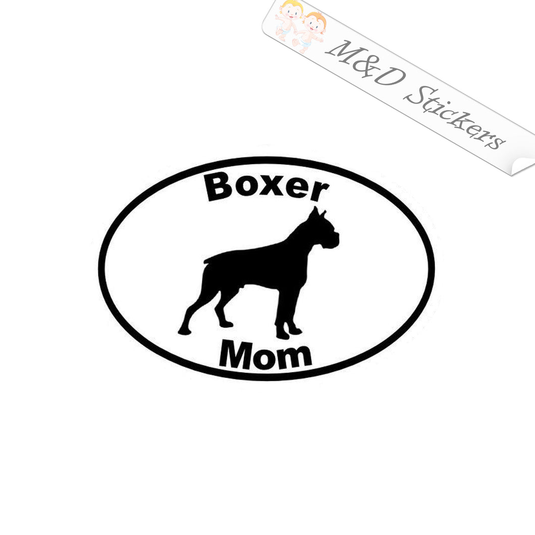 2x Boxer Mom Dog Vinyl Decal Sticker Different colors & size for Cars/Bikes/Windows