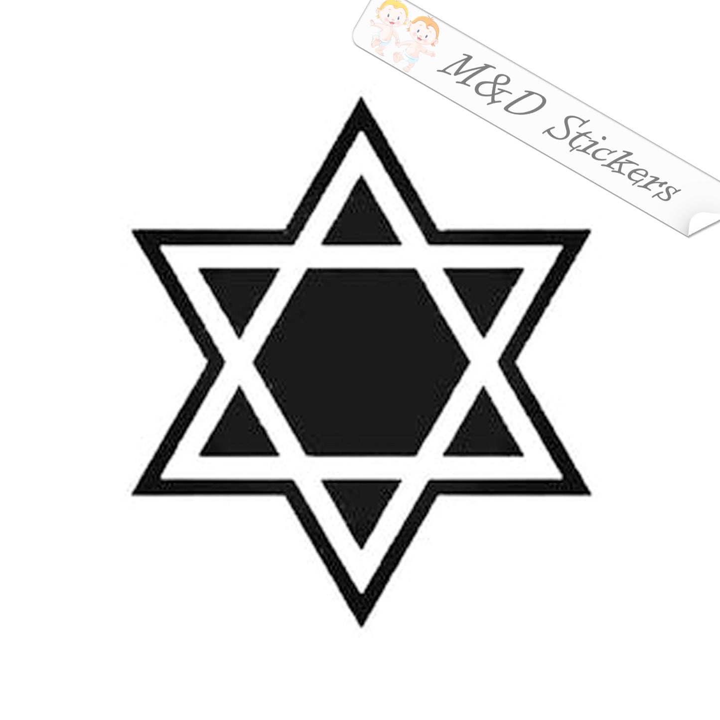 Star of David Jewish (4.5" - 30") Vinyl Decal in Different colors & size for Cars/Bikes/Windows
