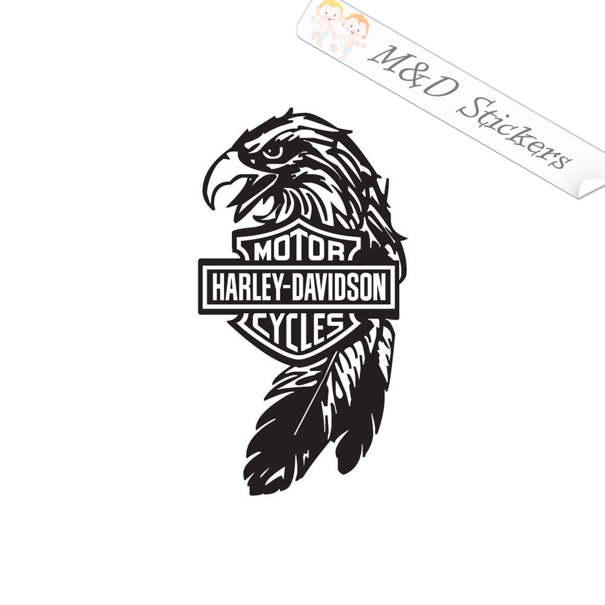 XL (extra large) Harley-Davidson Eagle Logo Vinyl Decal Sticker Differ ...