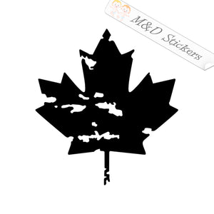 Distressed Canadian leaf (4.5" - 30") Vinyl Decal in Different colors & size for Cars/Bikes/Windows