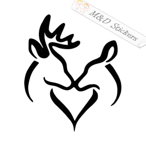 Love Deer and Doe kissing (4.5" - 30") Vinyl Decal in Different colors & size for Cars/Bikes/Windows