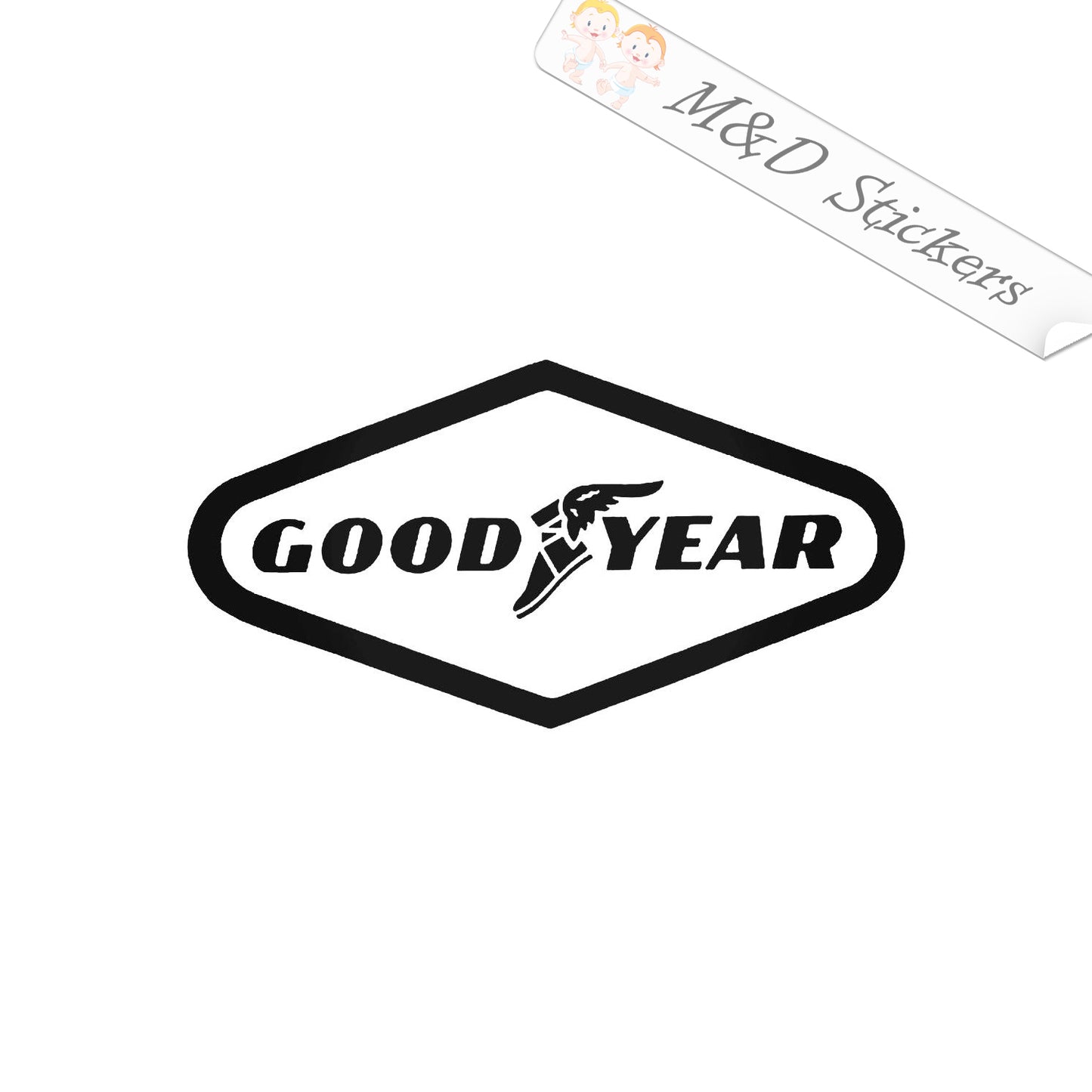 Goodyear Tires Logo (4.5" - 30") Vinyl Decal in Different colors & size for Cars/Bikes/Windows