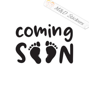 2x Baby coming soon Vinyl Decal Sticker Different colors & size for Cars/Bikes/Windows