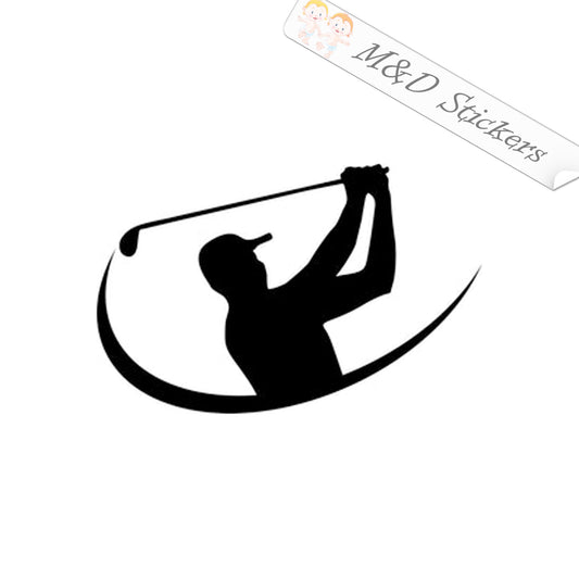 Golf player Swinging (4.5" - 30") Vinyl Decal in Different colors & size for Cars/Bikes/Windows