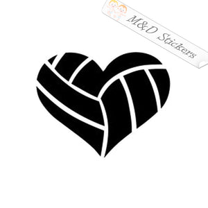 Volleyball Heart (4.5" - 30") Vinyl Decal in Different colors & size for Cars/Bikes/Windows