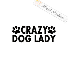 2x Crazy Dog Lady Vinyl Decal Sticker Different colors & size for Cars/Bikes/Windows