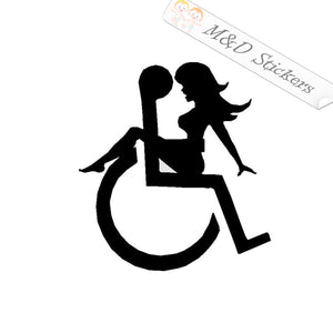 2x Horny Handicapped disabled sign Vinyl Decal Sticker Different colors & size for Cars/Bikes/Windows