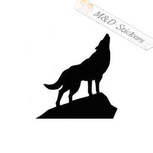 2x Wolf on the cliff Vinyl Decal Sticker Different colors & size for Cars/Bikes/Windows