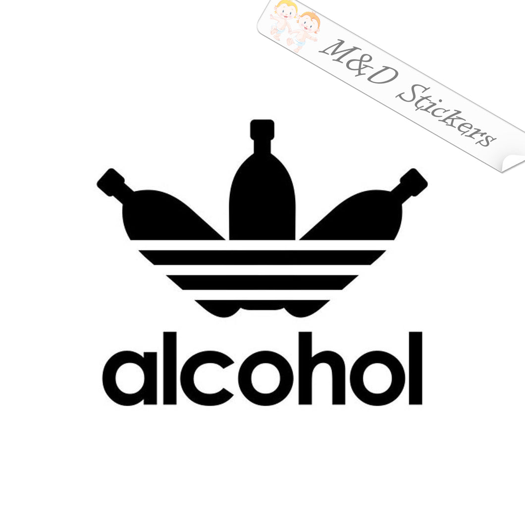2x Adidas style Alcohol Logo Vinyl Decal Sticker Different colors & size for Cars/Bikes/Windows