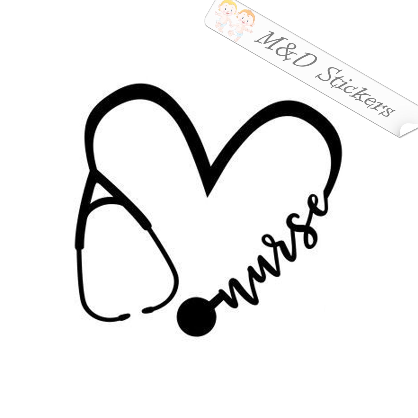 2x Love Stethoscope Nurse Vinyl Decal Sticker Different colors & size for Cars/Bikes/Windows