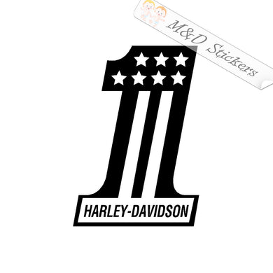 2x Harley-Davidson #1 Vinyl Decal Sticker Different colors & size for Cars/Bikes/Windows