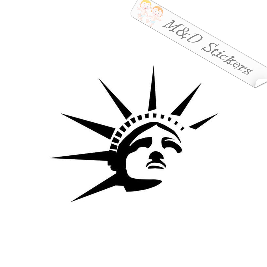 2x US Statue Liberty Vinyl Decal Sticker Different colors & size for Cars/Bikes/Windows