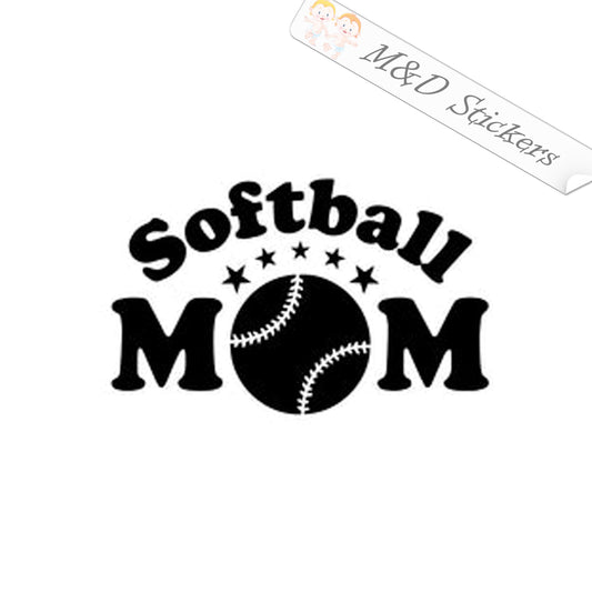 Softball mom (4.5" - 30") Vinyl Decal in Different colors & size for Cars/Bikes/Windows