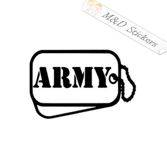 US Army Dog Tag (4.5" - 30") Vinyl Decal in Different colors & size for Cars/Bikes/Windows