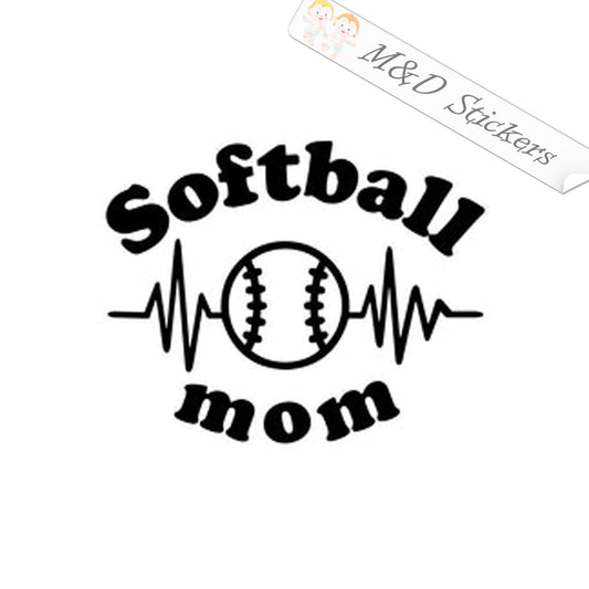 Softball mom (4.5" - 30") Vinyl Decal in Different colors & size for Cars/Bikes/Windows