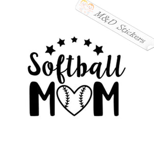 Softball mom (4.5" - 30") Vinyl Decal in Different colors & size for Cars/Bikes/Windows