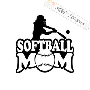 Softball mom (4.5" - 30") Vinyl Decal in Different colors & size for Cars/Bikes/Windows
