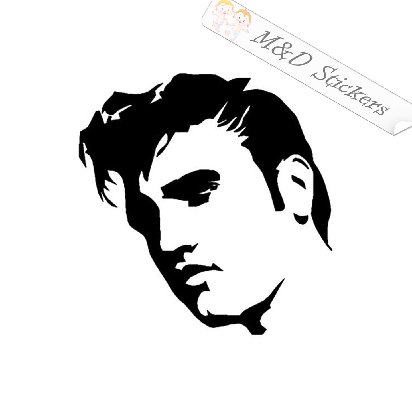 2x Elvis Presley Vinyl Decal Sticker Different colors & size for Cars/Bikes/Windows