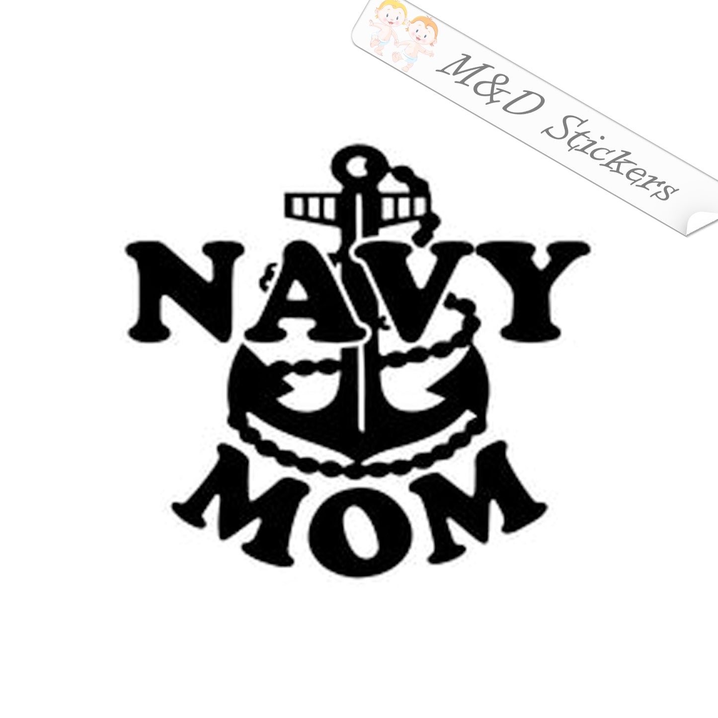 Navy Mom (4.5" - 30") Vinyl Decal in Different colors & size for Cars/Bikes/Windows