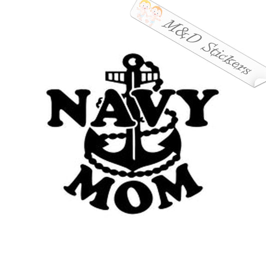 Navy Mom (4.5" - 30") Vinyl Decal in Different colors & size for Cars/Bikes/Windows