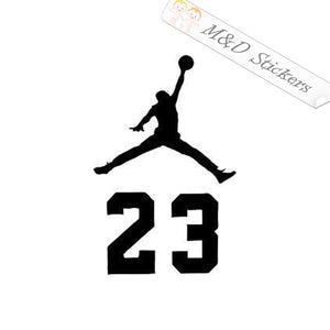 Air Jordan Number 23 (4.5" - 30") Vinyl Decal in Different colors & size for Cars/Bikes/Windows