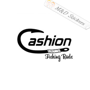 Cashion Fishing Rods (4.5" - 30") Vinyl Decal in Different colors & size for Cars/Bikes/Windows
