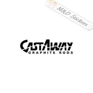 Castaway Fishing Rods (4.5" - 30") Vinyl Decal in Different colors & size for Cars/Bikes/Windows