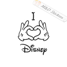 2x I love Disney Vinyl Decal Sticker Different colors & size for Cars/Bikes/Windows