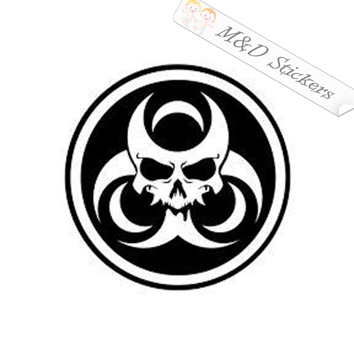 Skull Biohazard symbol (4.5" - 30") Vinyl Decal in Different colors & size for Cars/Bikes/Windows