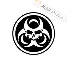 Skull Biohazard symbol (4.5" - 30") Vinyl Decal in Different colors & size for Cars/Bikes/Windows