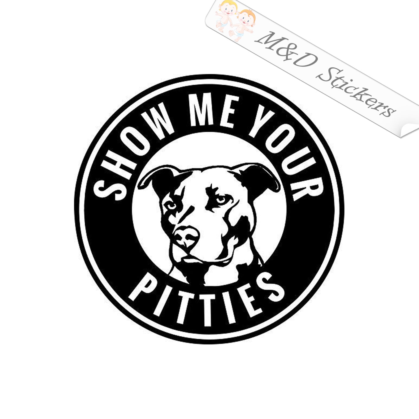 2x Funny Pittbull Dog Vinyl Decal Sticker Different colors & size for Cars/Bikes/Windows