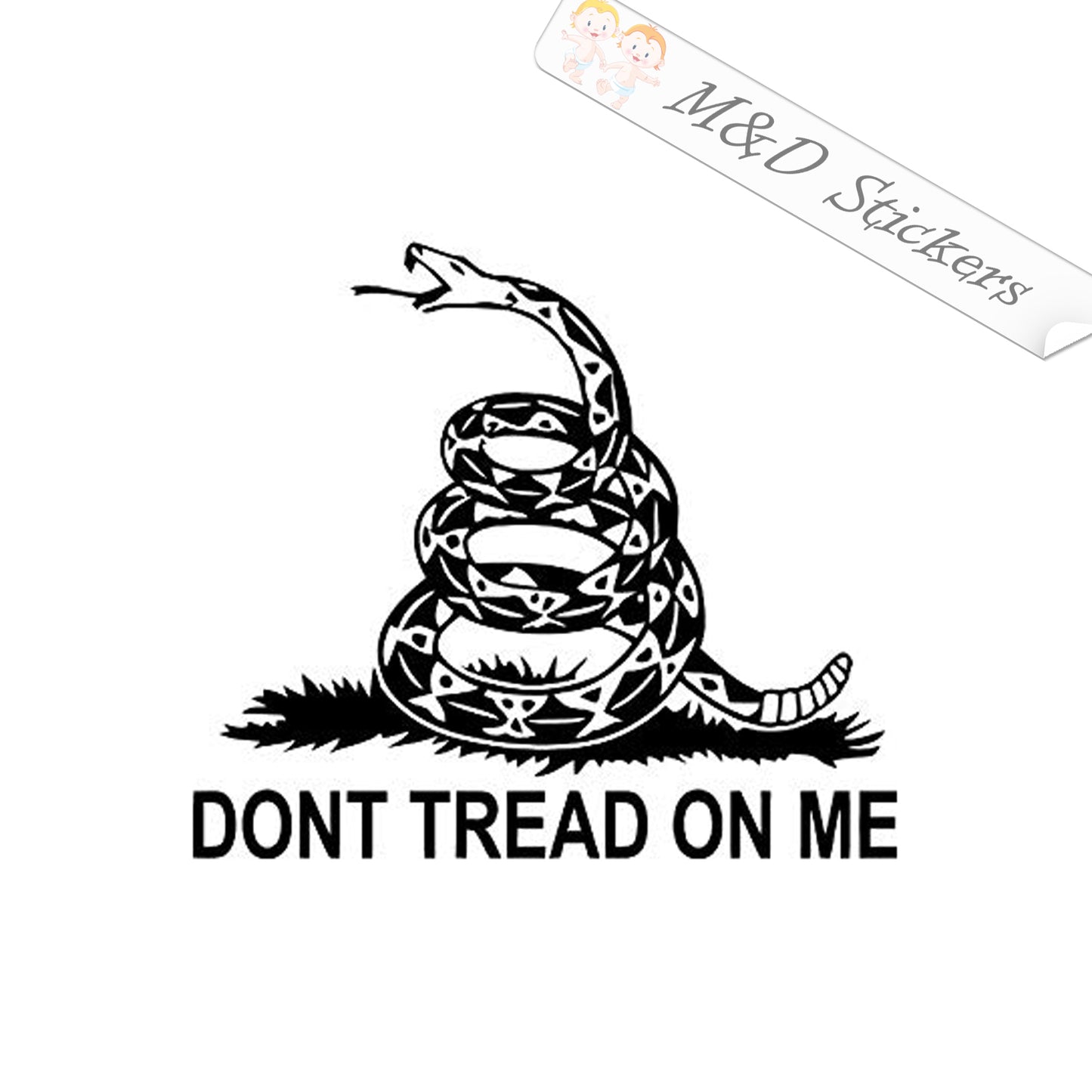 2x Don't tread on me Vinyl Decal Sticker Different colors & size for Cars/Bikes/Windows