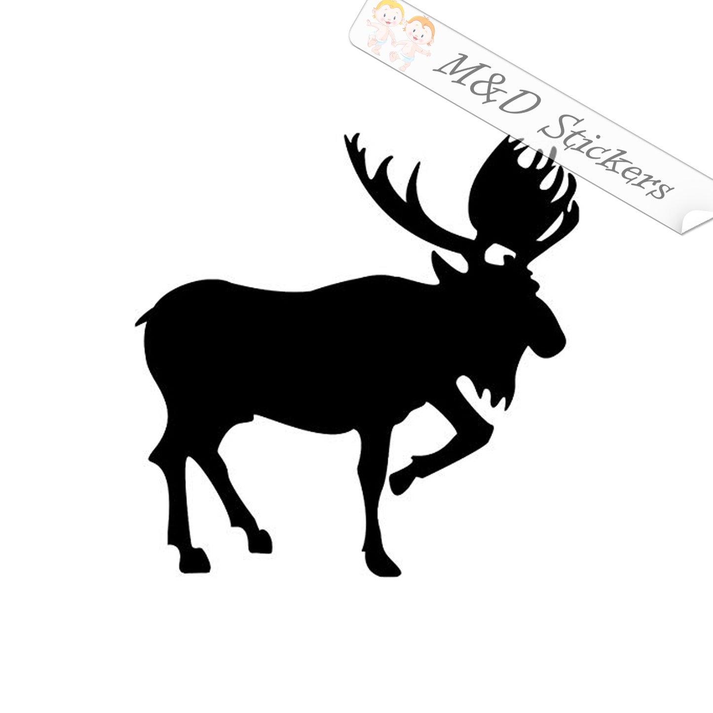 2x Moose Vinyl Decal Sticker Different colors & size for Cars/Bikes/Windows
